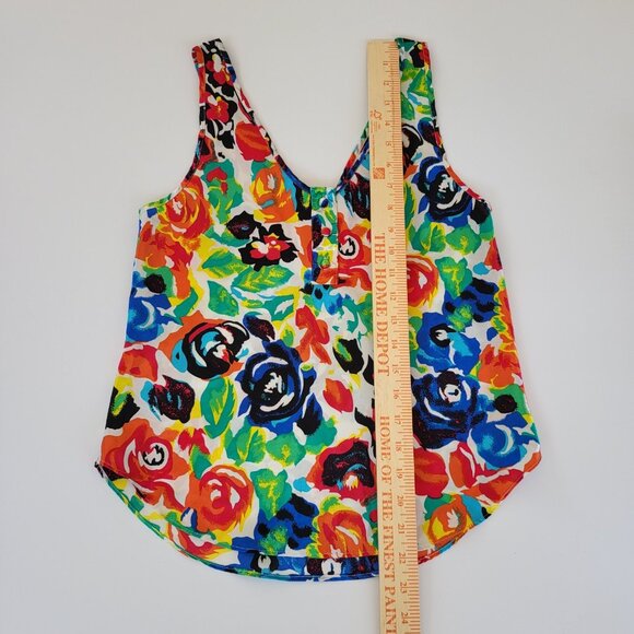 Victoria's Secret Floral Tank Top Sleeveless Button Front S - Picture 4 of 6